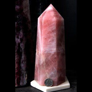 5.97LB 9" Natural Pink Rose Quartz Crystal Obelisk